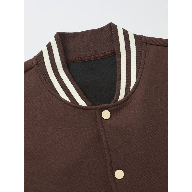 Jersey Contrast Preppy Jacket
