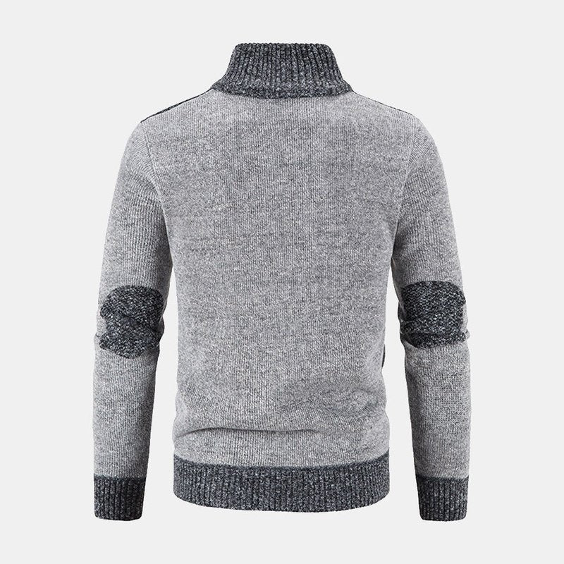 Contrast Zip Up Sweater