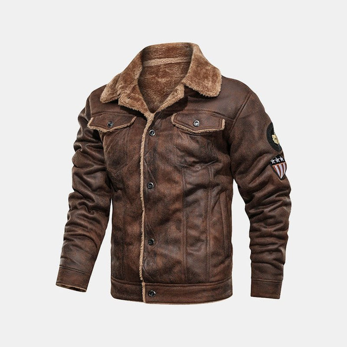 Regular Fit Faux Fur Suede Jacket
