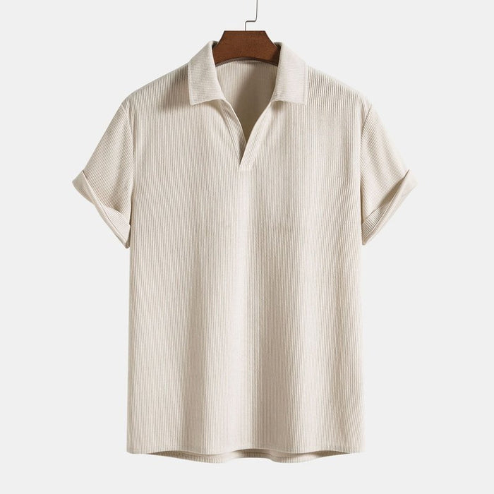 Short Sleeve Corduroy Polo Shirt