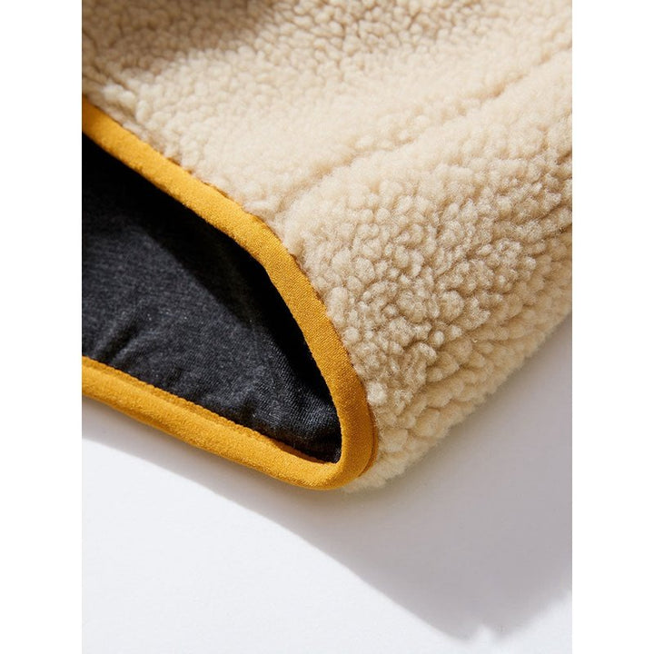 Hoooyi Zipper Faux Fur Jacket