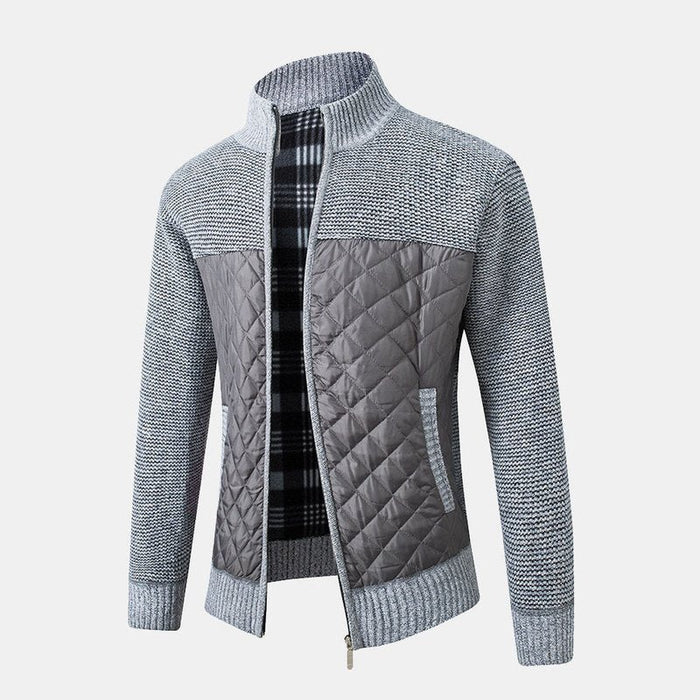 Patchwork Zip Up Sweater