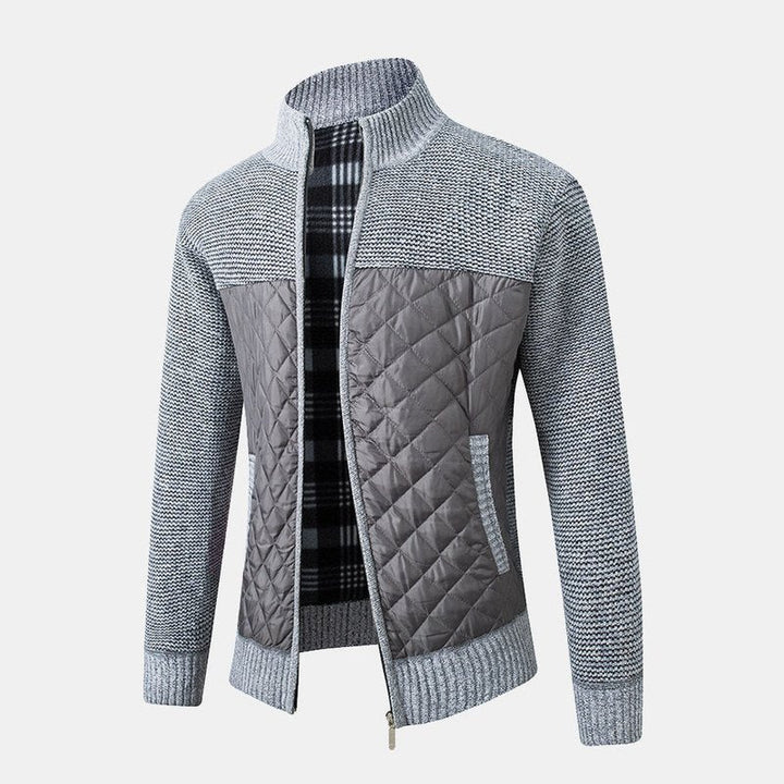 Patchwork Zip Up Sweater