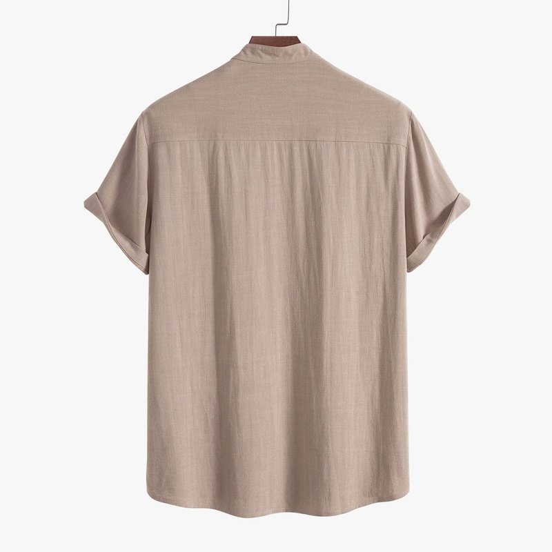 Linen And Rayon Collar Shirt