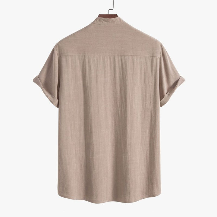 Linen And Rayon Collar Shirt