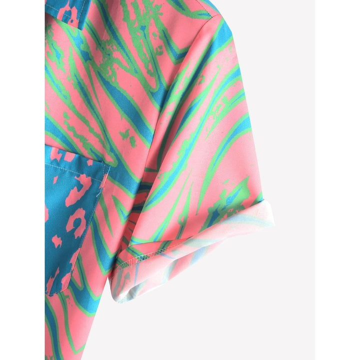 Animal Pattern Print Patchwork Shirts