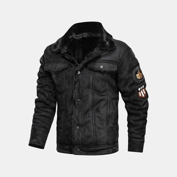 Regular Fit Faux Fur Suede Jacket