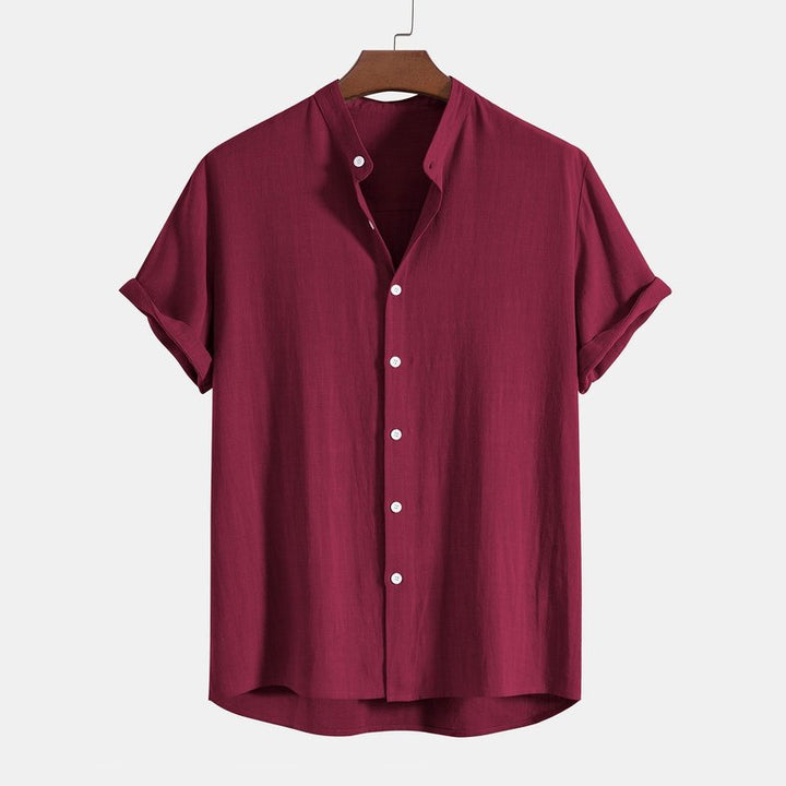 Linen And Rayon Collar Shirt