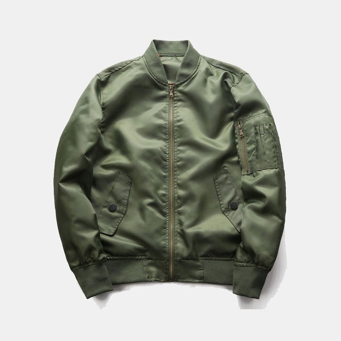 Men Zip Up Bomber Jacket