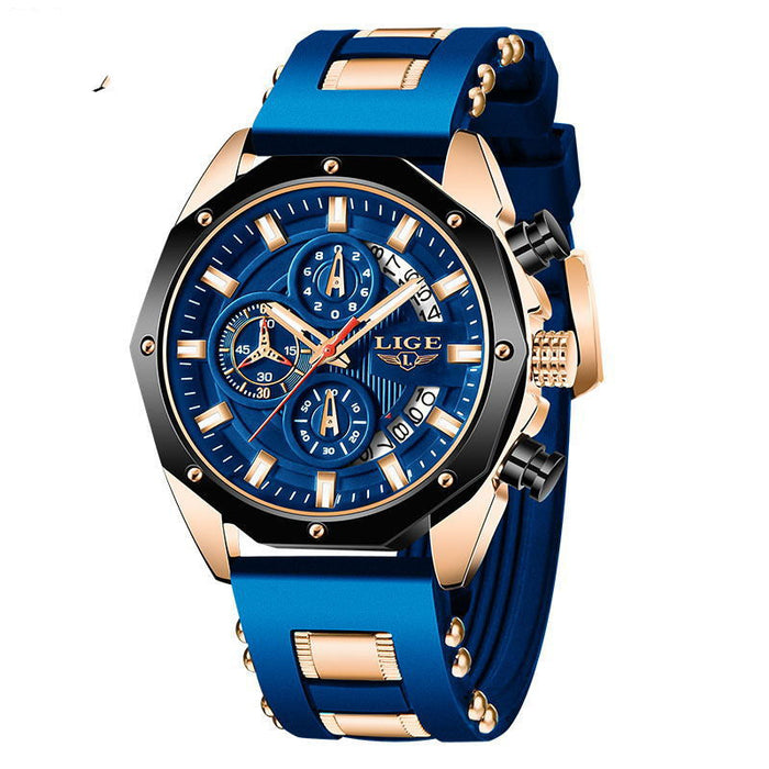 Men's Large Sports Watch with Luminous Hands and Date