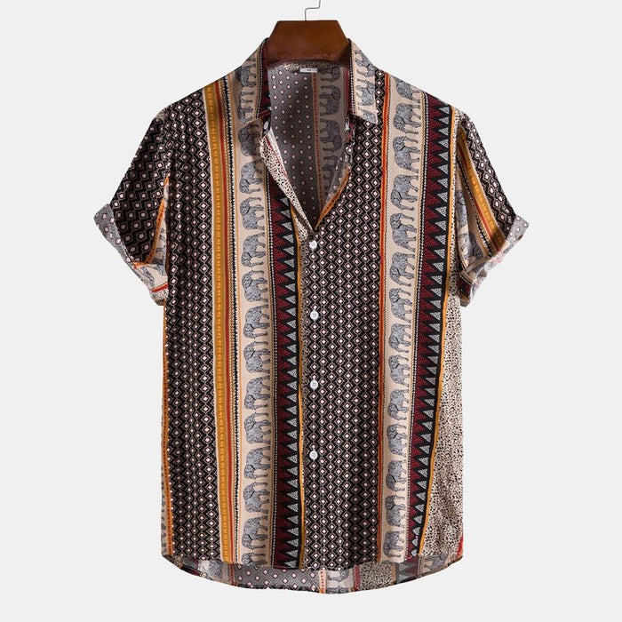 Elephant Geometric Print Shirt