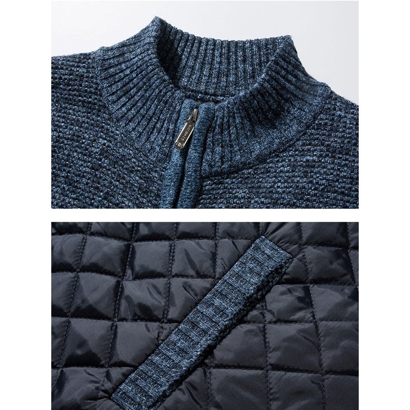 Patchwork Zip Up Sweater