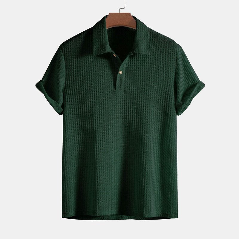 Knitted Waffle Polo Shirt
