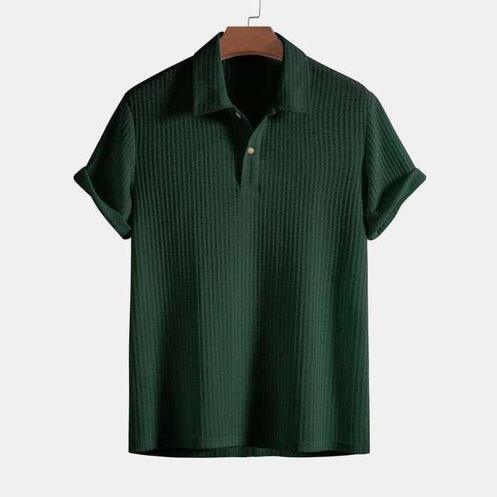 Knitted Waffle Polo Shirt