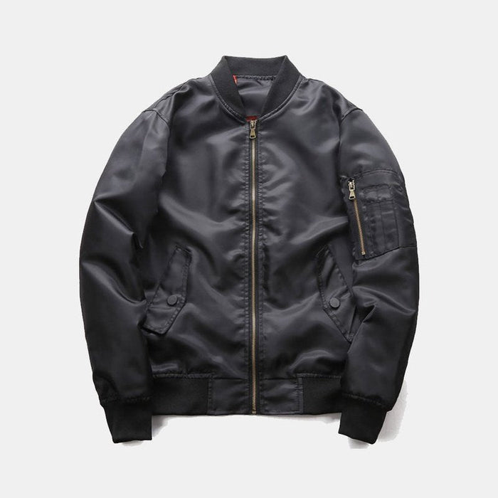 Men Zip Up Bomber Jacket