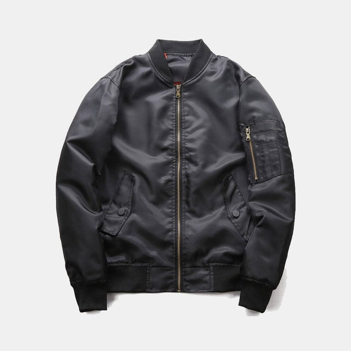 Men Zip Up Bomber Jacket