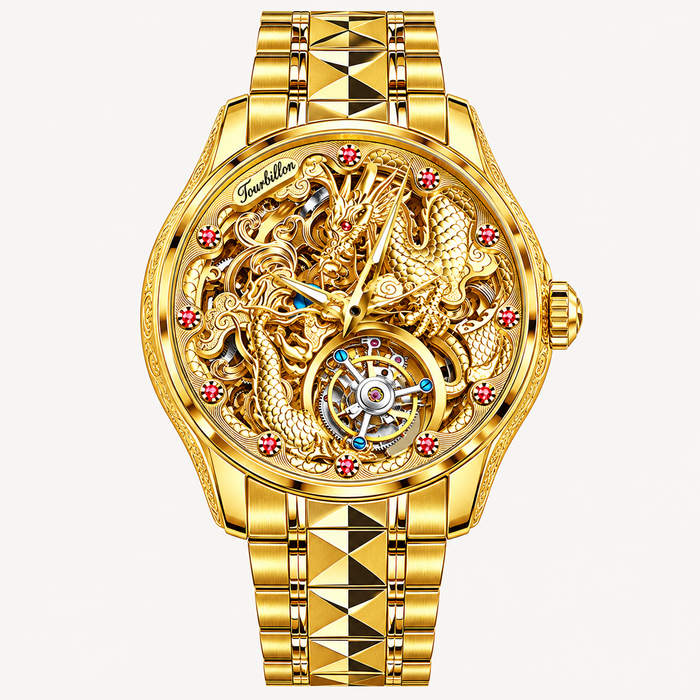 Men's Dragon Tourbillon Automatic Watch Sapphire Crystal