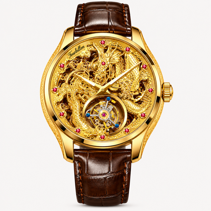 Men's Dragon Tourbillon Automatic Watch Sapphire Crystal