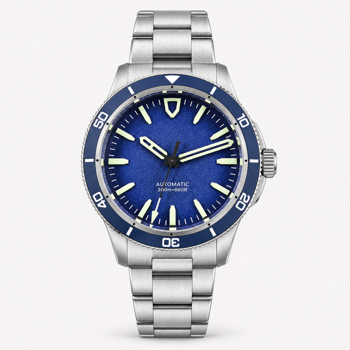 Men's Automatic Diver Watch 39mm Ceramic Bezel Grey Dial
