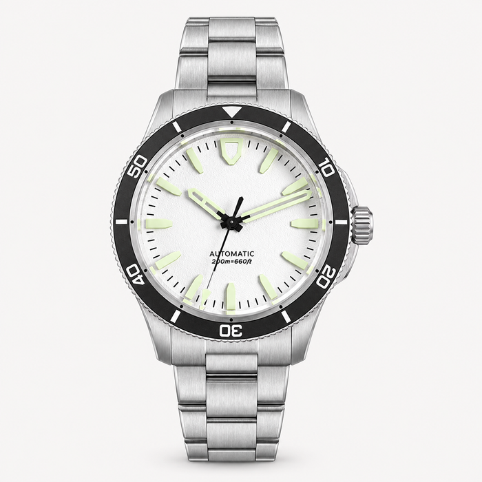 Men's Automatic Diver Watch 39mm Ceramic Bezel Grey Dial