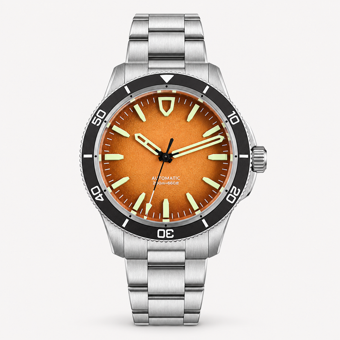 Men's Automatic Diver Watch 39mm Ceramic Bezel Grey Dial
