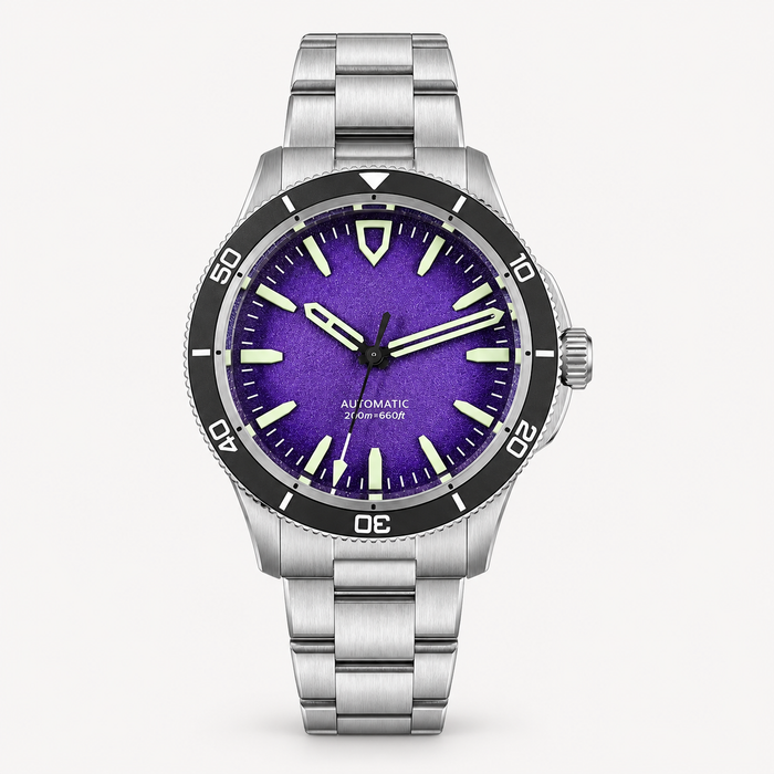 Men's Automatic Diver Watch 39mm Ceramic Bezel Grey Dial
