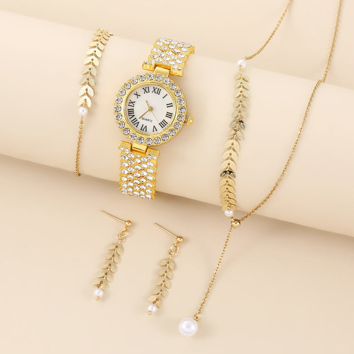 Rhinestone watch with matching jewellery set