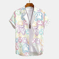 Colorful Smiley Print Button Up Shirt