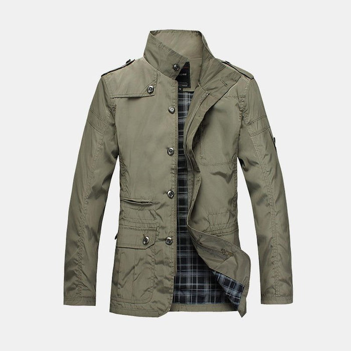 Button Up Funnel Neck Jacket