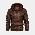 Detachable Hooded Leather Jacket