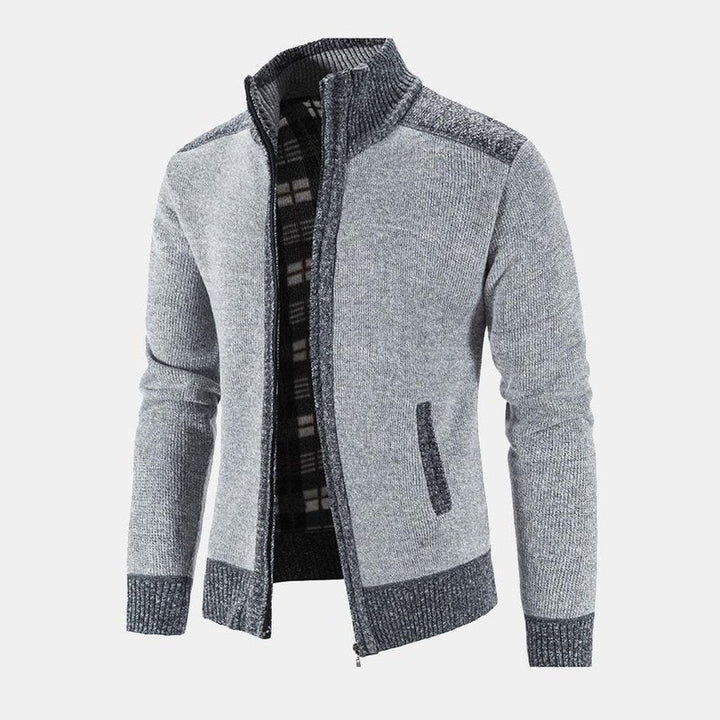 Contrast Zip Up Sweater