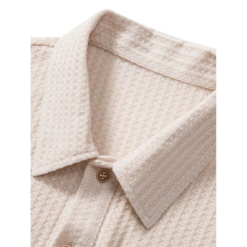 Knitted Waffle Polo Shirt