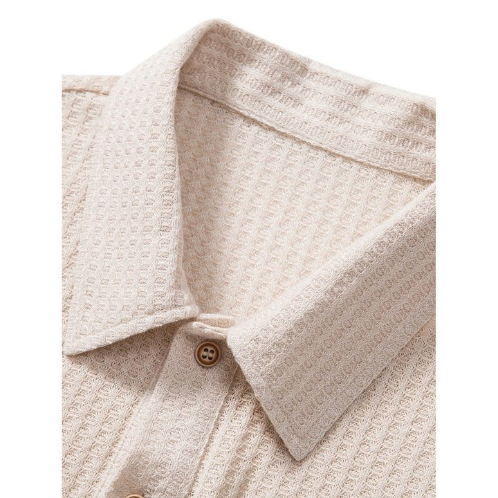 Knitted Waffle Polo Shirt