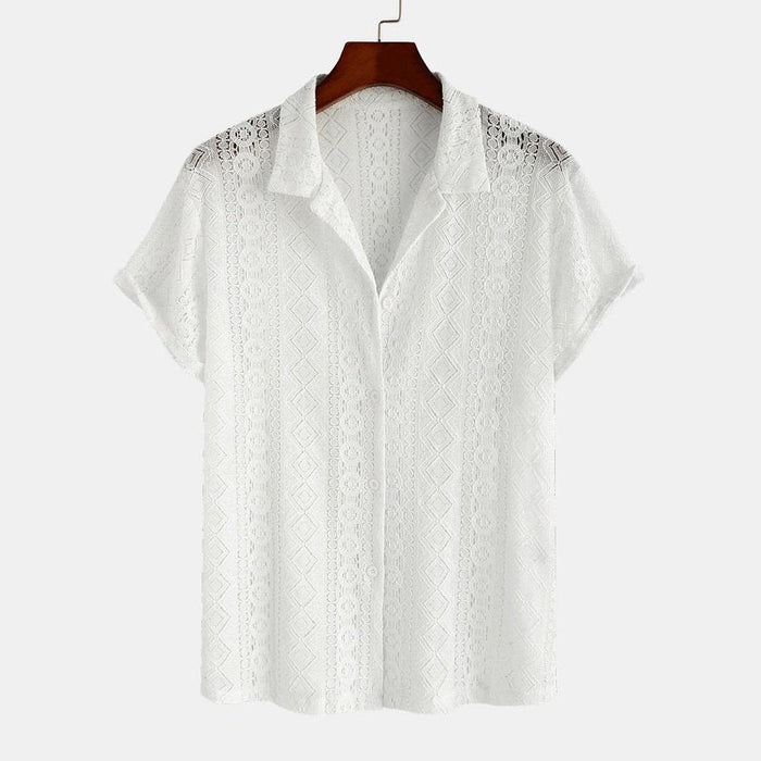 Geometry Textured Cuban Shirt