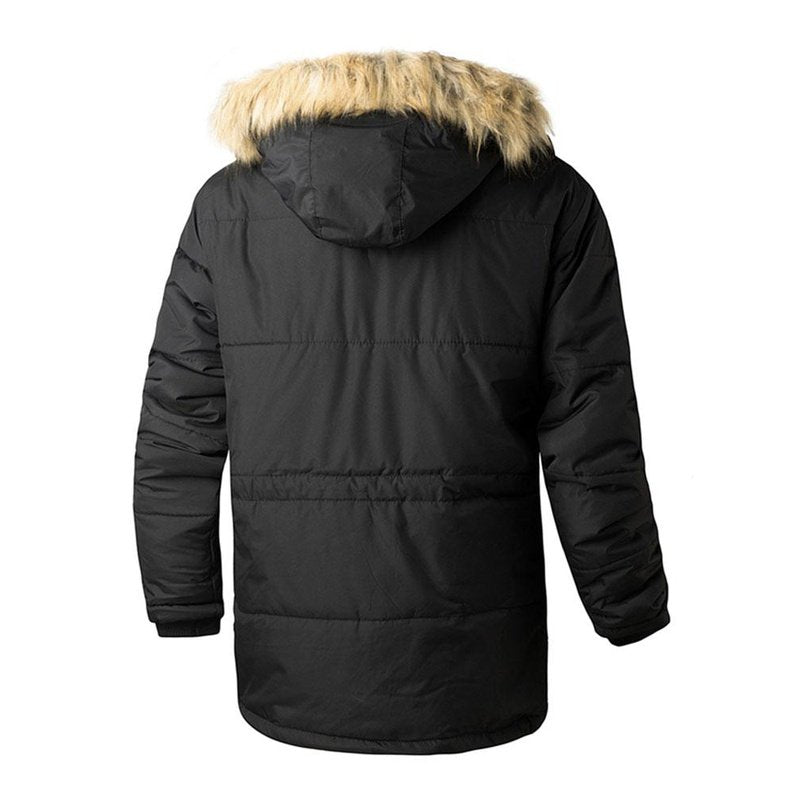 Faux Fur Collar Detachable Hooded Coat