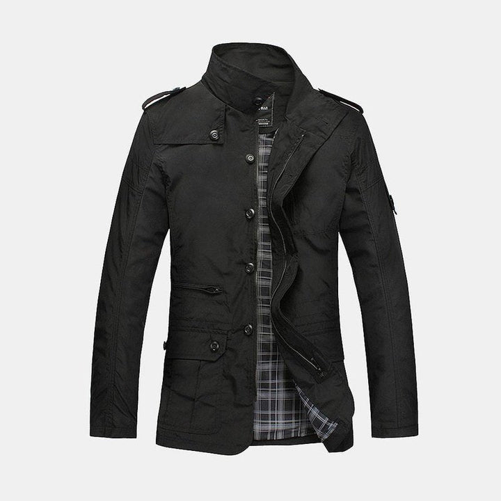Button Up Funnel Neck Jacket