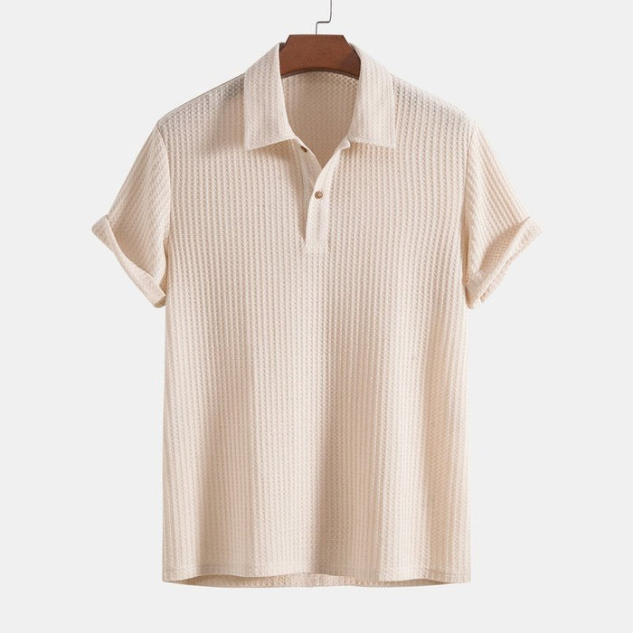 Knitted Waffle Polo Shirt