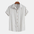 Cotton Blend Striped Button Up Shirt