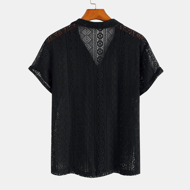 Geometry Textured Cuban Shirt